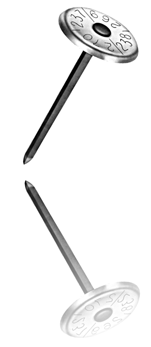 Graphic representation of the Perma-Mark disk with carriage bolt.